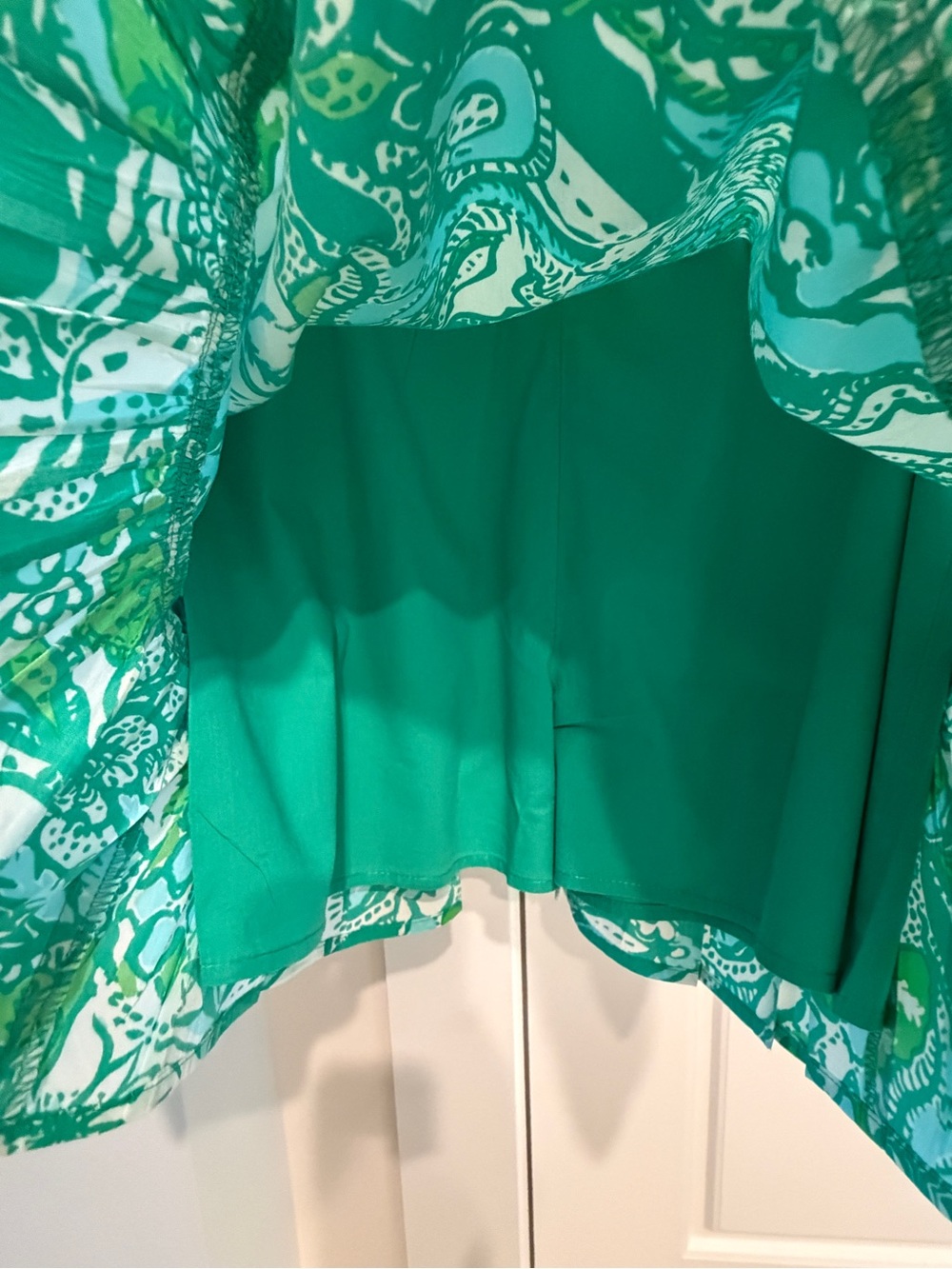 Lilly Pulitzer Green & Teal Floral Romper - Picture 3 of 6